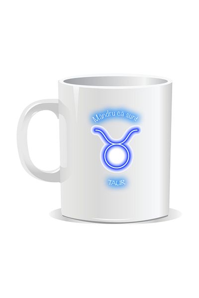 OEM Personalized zodiac mug, Neon with Taurus - White interior