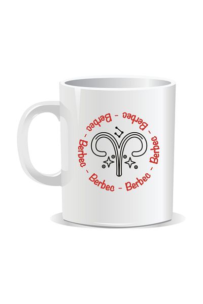OEM Personalized mug with zodiac, Circle with Aries - White interior