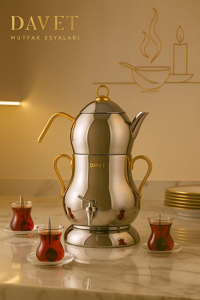 Veliday Stainless Steel Electric Samovar - Electric Samovar Electric Machine