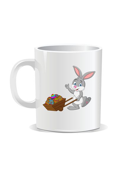 OEM Personalized Easter Mug, Bunny with an Egg Cart - White Interior
