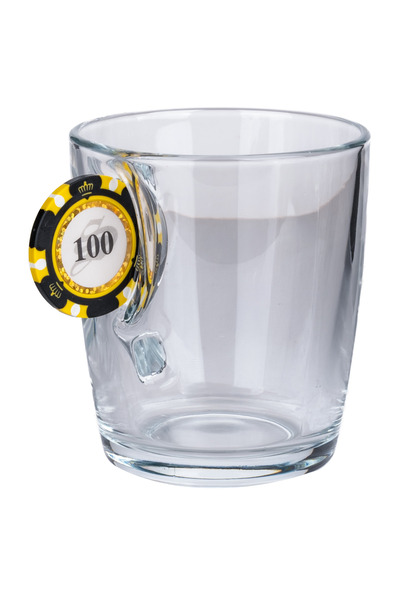Bellore Poker Chip Plug Sequin Custom Tea Coffee Glass Cup Mug 340Cc