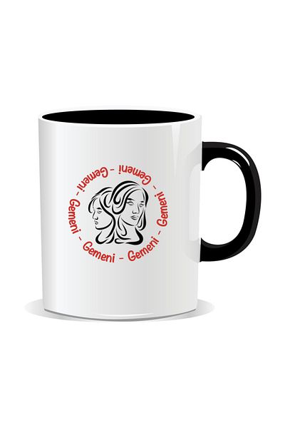 OEM Personalized mug with zodiac, Gemini Circle - Black interior