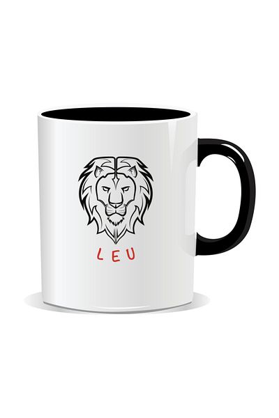 OEM Personalized mug with zodiac sign, Leo - Black interior