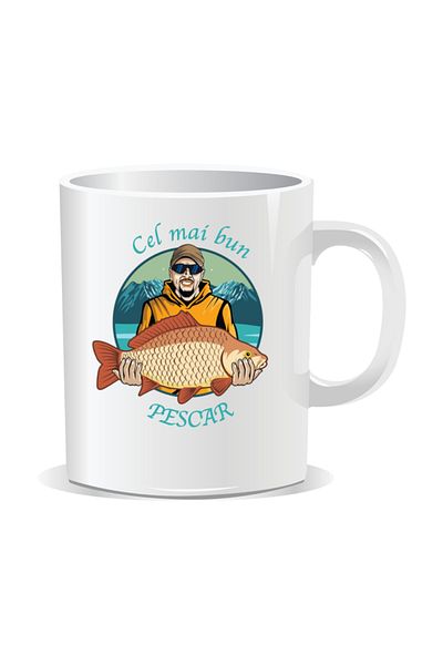 OEM Personalized mug with message for fishermen, Best fisherman - White interior