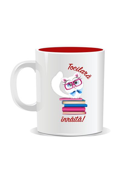 OEM Personalized mug with messages for nerds, Nerd infatuation - Red interior