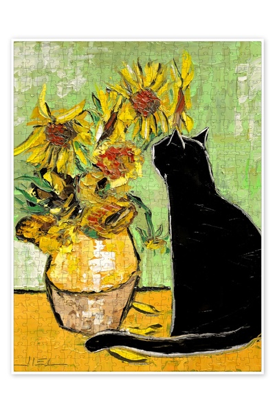Jeronkarji Van Gogh'un Kedisi 500 Parça Puzzle Yapboz Kedi Köpek Temalı Doğa ...