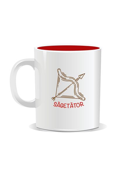 OEM Personalized mug with zodiac sign, Sagittarius - Red interior