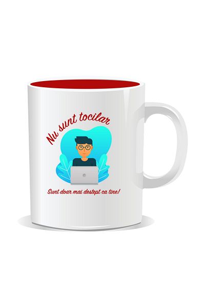 OEM Personalized mug with messages for nerds, I'm just smarter than you - Red interior