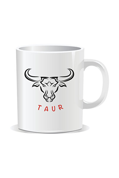 OEM Cana personalizata cu zodiac, Taur - Interior alb