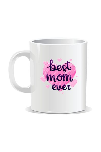 OEM Personalized mug with March 8 messages for mothers, Best Mom Ever - White interior