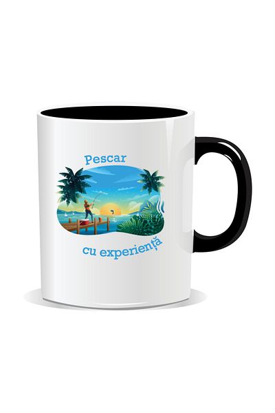 OEM Personalized mug with message for fishermen, Experienced fisherman - Black interior