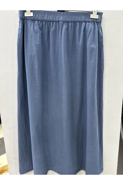 Nevayla Moda Λινό Ύφασμα Φούστα Αλεξίπτωτο - Μπλε / A102
