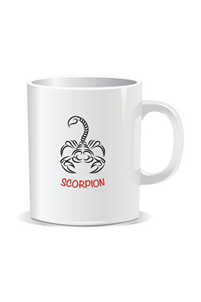 OEM Cana personalizata cu zodiac, Simbol zodiacal Scorpion - Interior alb