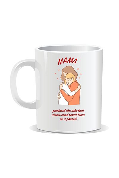 OEM Personalized mug with March 8 messages for mothers, Your true friend - White interior