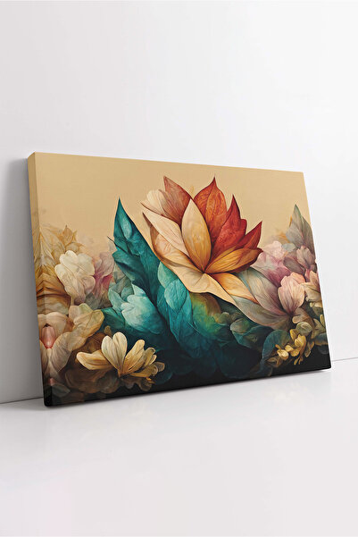 KOSS Dijital Tablou cu frunze colorate, pânză decorativă cu flori, calitate p...