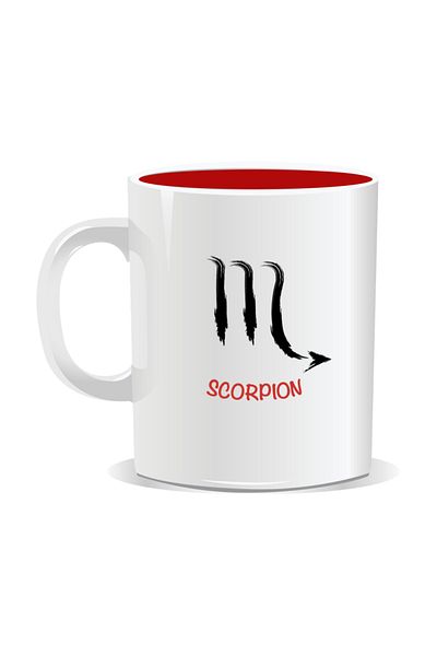 OEM Personalized mug with zodiac sign, Scorpio - Red interior