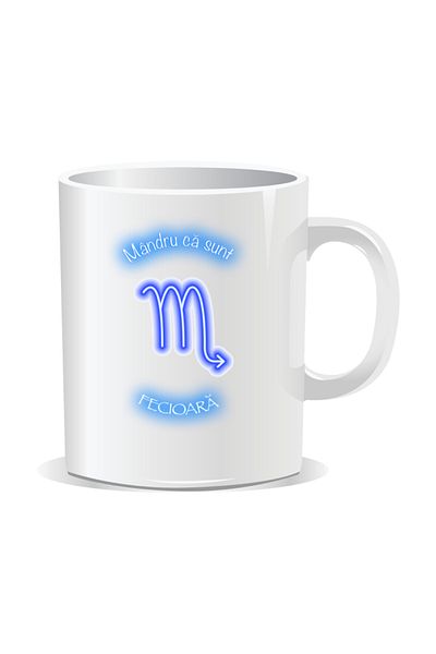 OEM Personalized zodiac mug, Neon with Virgo - White interior