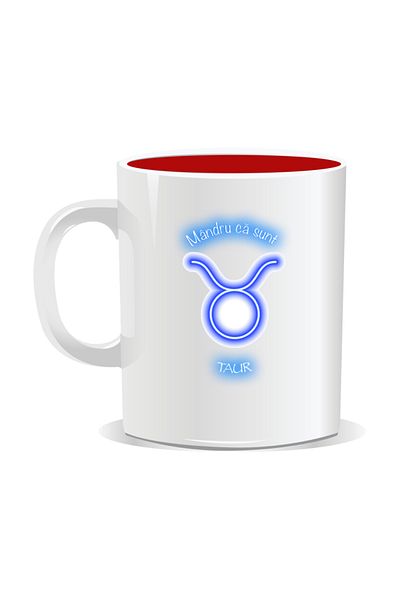 OEM Personalized zodiac mug, Neon with Taurus - Red interior