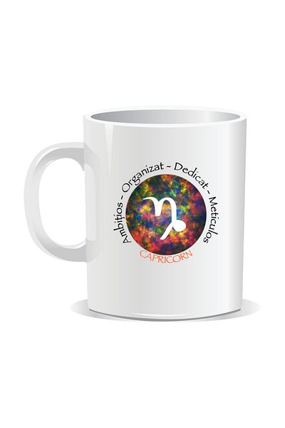 OEM Personalized mug with zodiac, Cosmos colored with Capricorn - White interior