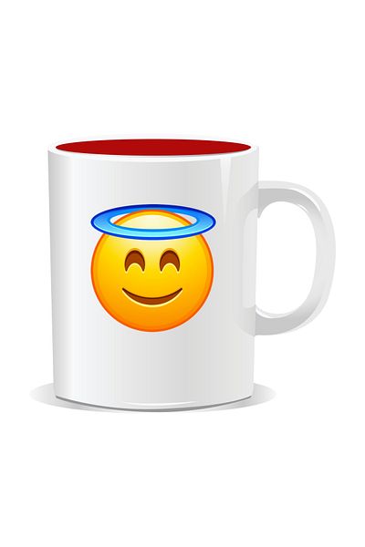 OEM Personalized mug with Emoji, Angel - Red interior