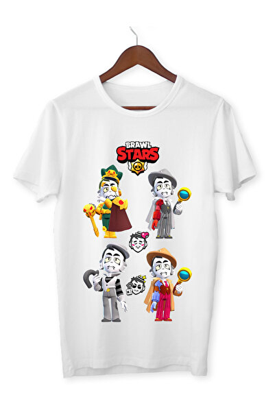 ALPŞAN TİCARET Brawl Stars Γκρι Παιδικό Λευκό μπλουζάκι για ενήλικες Brawl St...