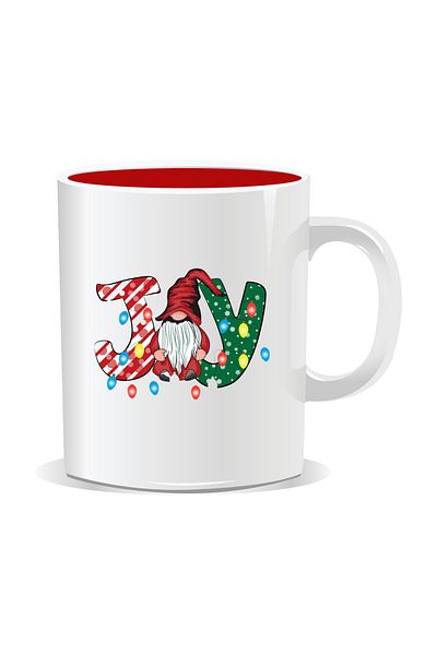 OEM Personalized Christmas mug, JOY - Red interior