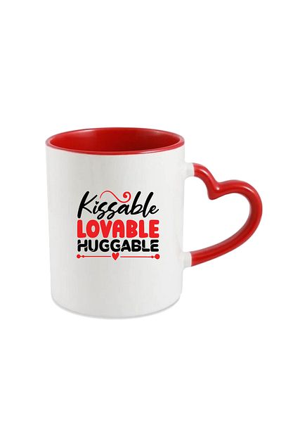 OEM Personalized mug for Valentines Day, Kissable Lovable Huggable