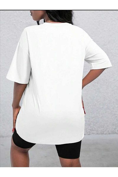 Boi Bottom-Top Rabbit Printed Short Leggings T-Shirt Oversize Loose Boyfriend Set