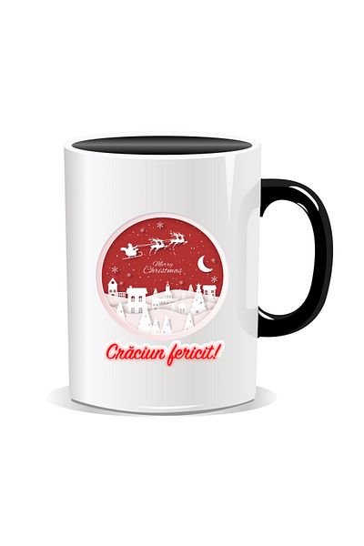 OEM Personalized Christmas mug, Merry Christmas - Black interior