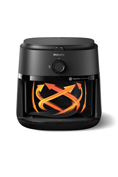 Philips NA110/00 Air Fryer, 3.2 Liter Capacity, Manual Control, 1300 Watts, Black
