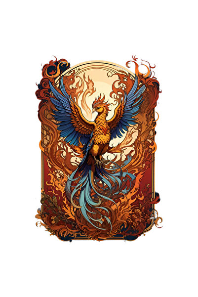 INOVATIX Set de 8 bucăți, autocolant Pasărea Phoenix, INOVATIX®. 6 cm