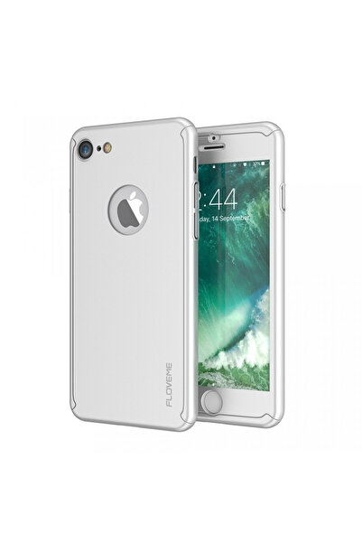 OEM Husă Apple iPhone 8, Full Body argintie, acoperire completă la 360 de gra...