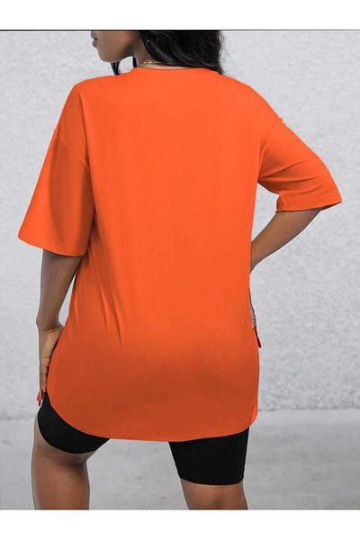 Boi Design Printed Short Tights Oversize Casual Boyfriend T-shirt Set