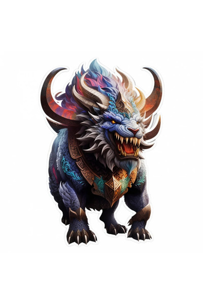 INOVATIX Set de 8 piese, autocolant personaj mitologic Behemoth, INOVATIX®. 6 cm