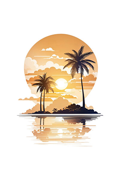 INOVATIX Set de 8 autocolante peisaj răsărit, INOVATIX®. 6 cm