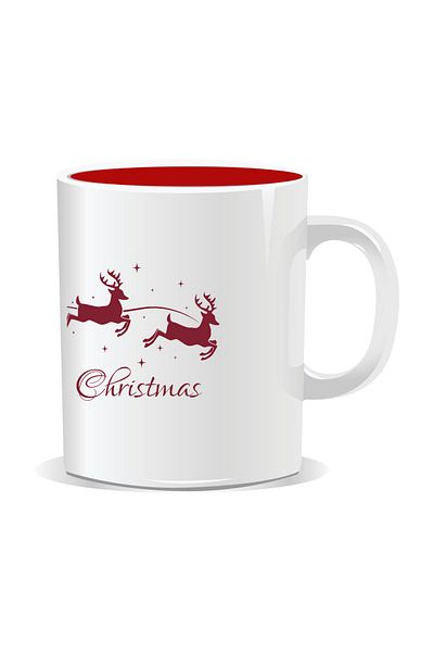 OEM Personalized Christmas mug, Merry Christmas - Red interior