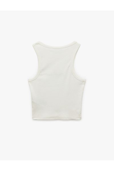 Koton New Season Cotton Crew Neck Slim Fit Strawberry Embroidered Tank Top