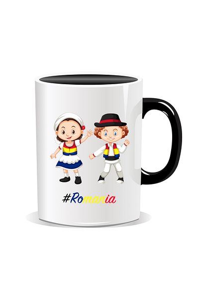 OEM Personalized mug for December 1st, #Romania, Romanians - Black interior