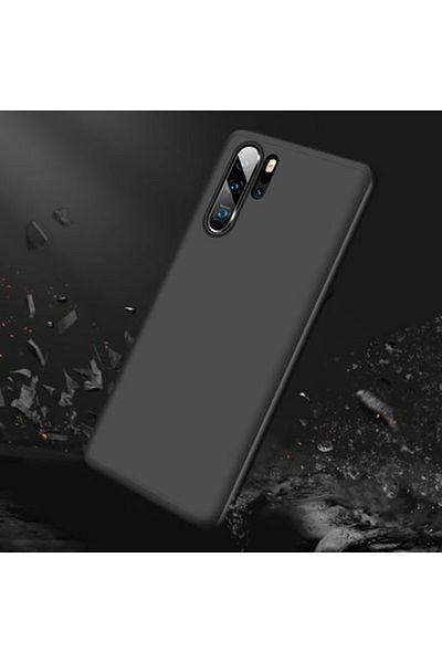 OEM Carcasă neagră Full Body pentru Huawei P30 cu folie de protecție din sticlă inclusă