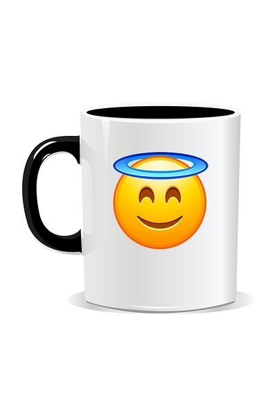 OEM Personalized mug with Emoji, Angel - Black interior