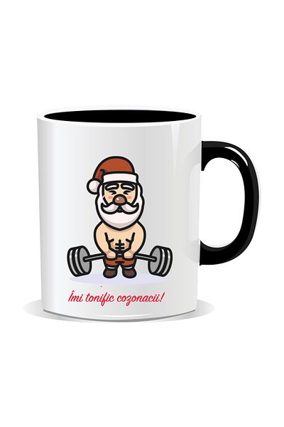 OEM Personalized Christmas mug, I tone my buns - Black interior