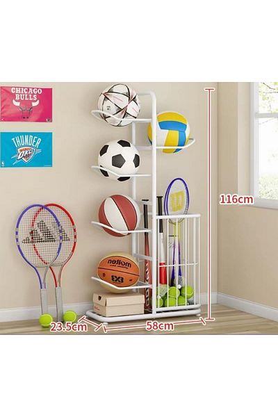 Generic Ball Storage Rack, Football Stand, Ball Storage Garage, Ball Holder, Sports Equipment Storage For Ga