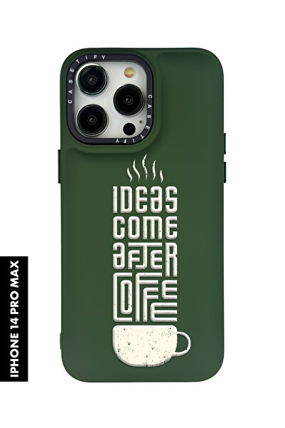 mooodcase iPhone 14 Pro Max Uyumlu After Coffee Desenli Silikonlu Pillow Kılıf