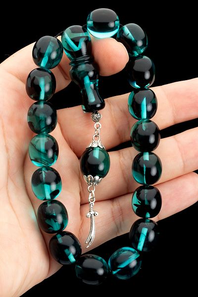 OTTOTESBİH Men's Gift 14X15Mm Mascot Efe Prayer Beads, Zulfiqar Sword