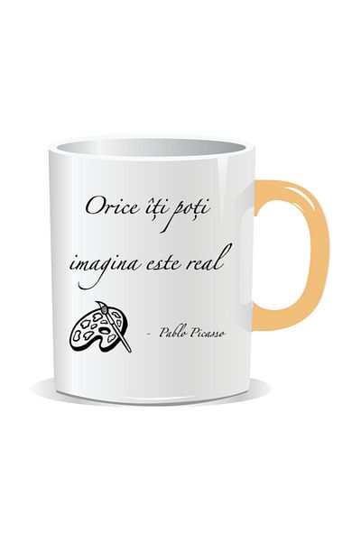 OEM Personalized mug with inspirational message, Everything you can imagine is real - Message in English