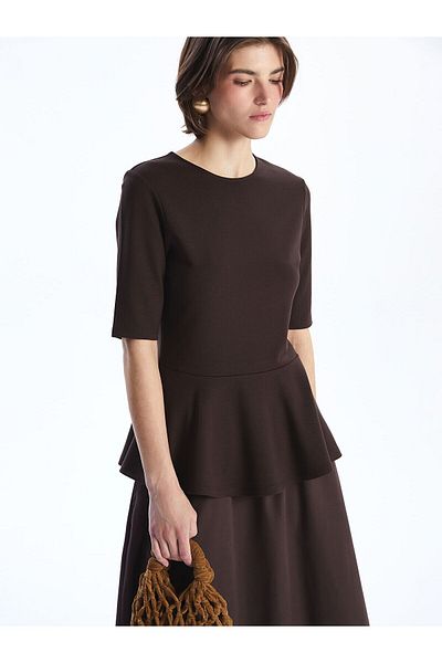 LC Waikiki Crew Neck Peplum Blouse