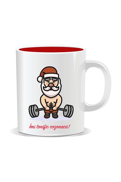 OEM Personalized Christmas mug, I tone my buns - Red interior