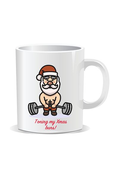 OEM Personalized Christmas mug, Toning my Xmas buns - White interior
