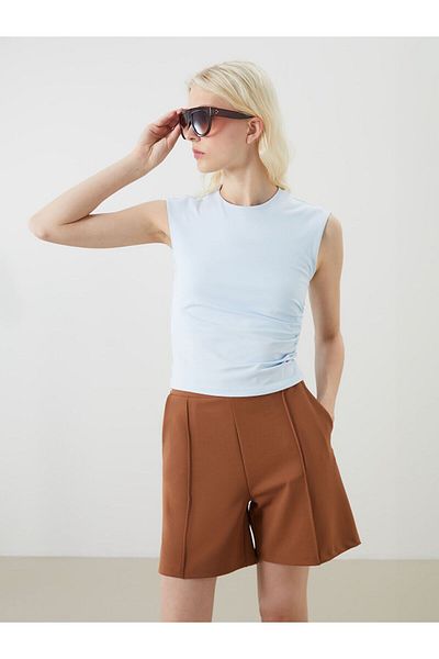 LC Waikiki Crew Neck Gathered Blouse
