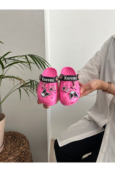 Behtah Kundura Kurromi My Melody Girl Child 6 Pieces Cross Jibbitz Decorated Gift Garden Pool Daily Sandals Slippers